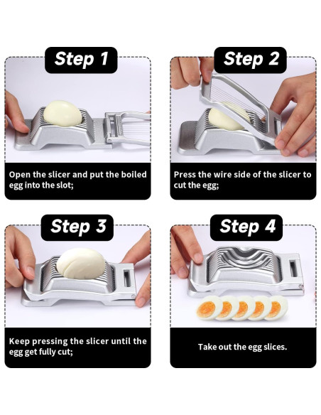 Cortador de Huevos y Frutas KABUDA - 2 Paquetes, Acero Inoxidable