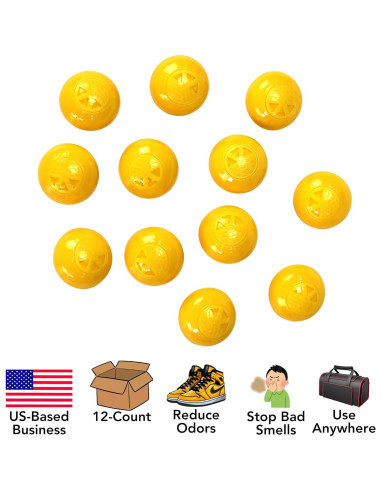 Paquete de 12 Esferas Desodorantes Iconikal Amarillo 2,54 cm