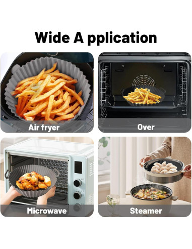 Kookkit 2 Forros Silicona Reutilizables para Freidora 3-5 QT