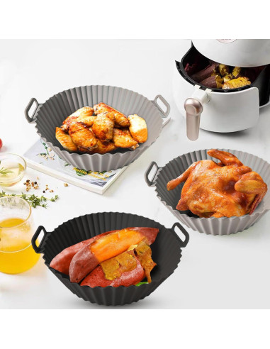 Kookkit 2 Forros Silicona Reutilizables para Freidora 3-5 QT