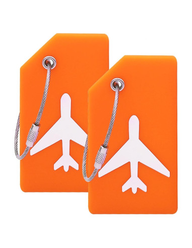 Etiqueta de Equipaje Silicona Ovener Naranja 8,89x5,08cm