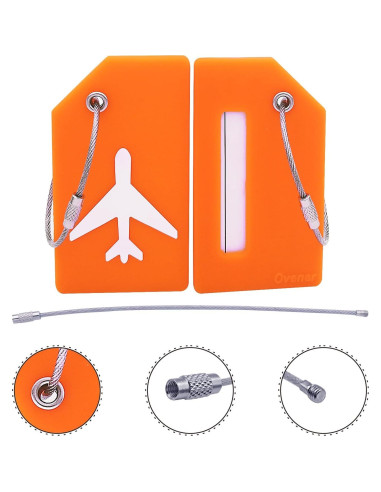 Etiqueta de Equipaje Silicona Ovener Naranja 8,89x5,08cm
