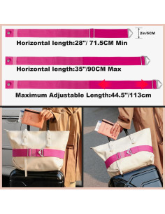 Cinturón de Viaje 2-en-1 TOOVREN Rosa Ajustable 71,5-90 cm 2