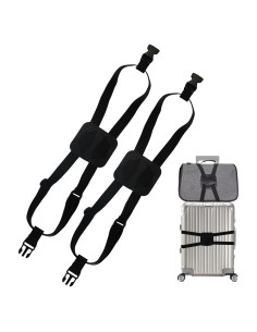 Correas de Equipaje Elásticas Taefuwr 2 Piezas Negras