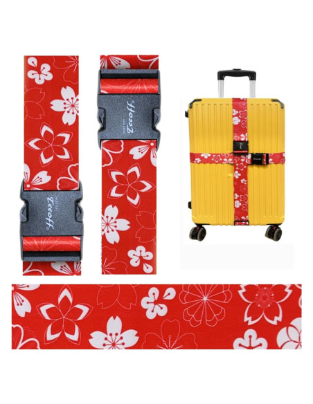 Correas de Equipaje Teeoff Ajustables 220 cm Naranja Sakura 2 Pcs
