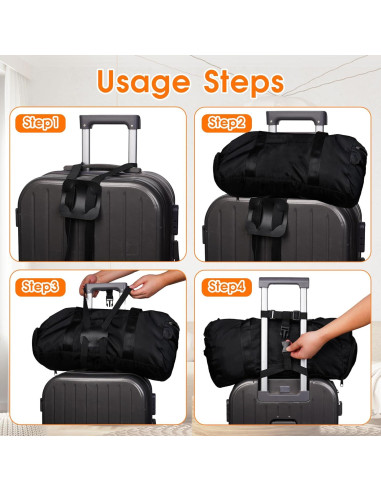 Correas de Equipaje Elásticas Taefuwr 2 Piezas Negras