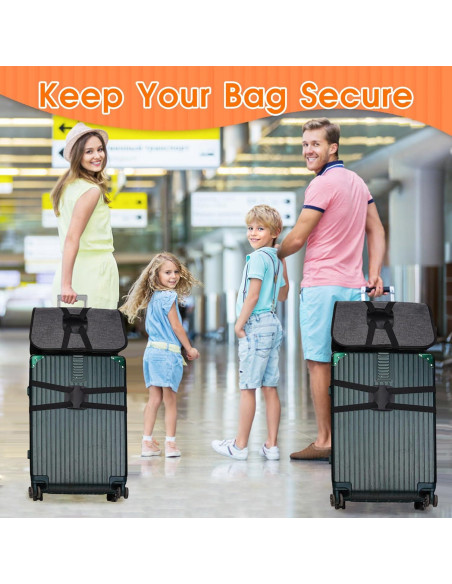 Correas de Equipaje Elásticas Taefuwr 2 Piezas Negras