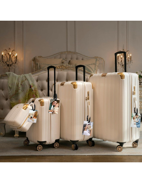 20 Etiquetas de Equipaje de Metal ToBeAce Doble Cara 9,65x6,1cm