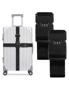 Correas de Equipaje T Tersely 2 Piezas con Candado Negro