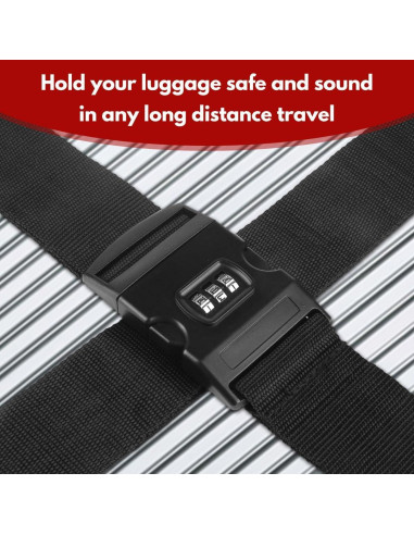 Correas de Equipaje T Tersely 2 Piezas con Candado Negro