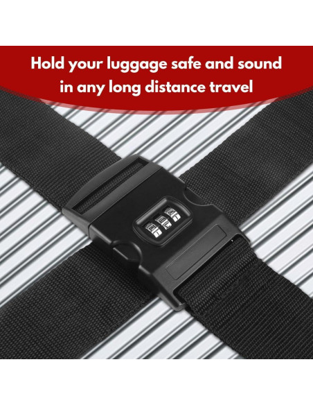 Correas de Equipaje T Tersely 2 Piezas con Candado Negro