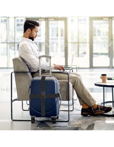 Correas de Equipaje T Tersely 2 Piezas con Candado Negro