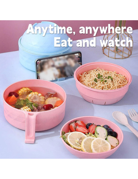 Tazón de Ramen IHVATO 820ml Microondas con Tapa y Mango