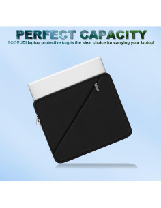 Funda para Laptop 15.6" BOOEUDI Negra, Protección y Estilo 2