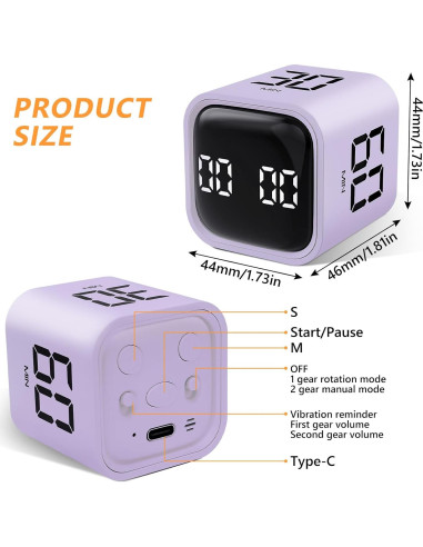 Temporizador Cubo Multifuncional GuDoQi 5-60 Min Silencioso