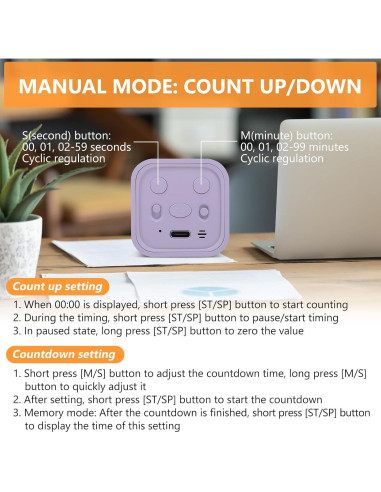 Temporizador Cubo Multifuncional GuDoQi 5-60 Min Silencioso