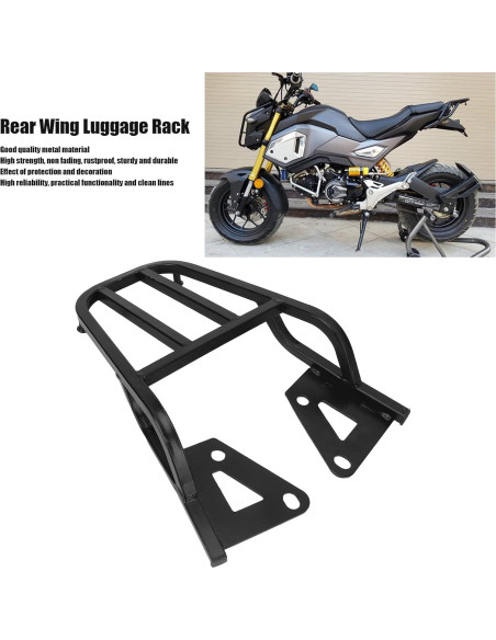 Soporte de Equipaje Trasero Motocicleta BONKZEBU Grom MSX125 Negro