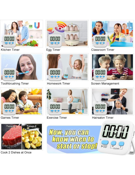 Temporizador Digital Antonki 2 Pack Magnético Cocina