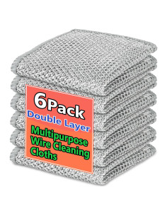 6 Paños de Cocina Doble Capa Genérico 20x20 cm Sin Rayones