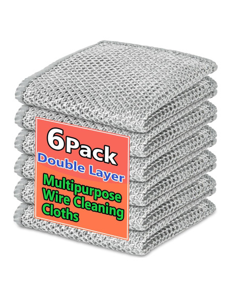 6 Paños de Cocina Doble Capa Genérico 20x20 cm Sin Rayones