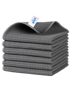 Paños de Limpieza Microfibra MR.SIGA 6 Unidades Gris 32x32 cm