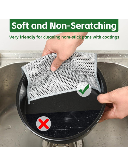 6 Paños de Cocina Doble Capa Genérico 20x20 cm Sin Rayones