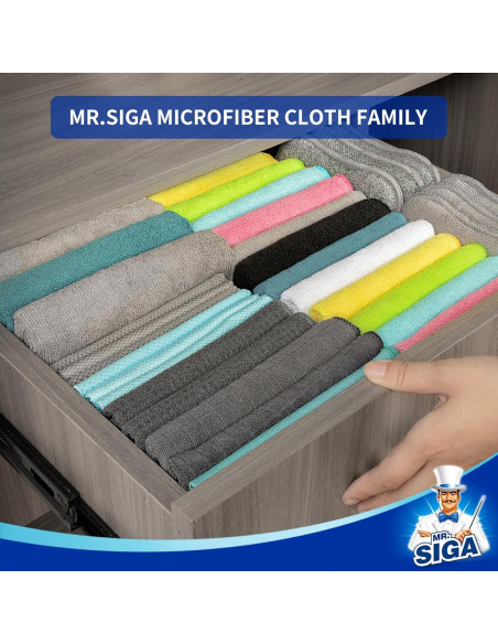 Paños de Limpieza Microfibra MR.SIGA 6 Unidades Gris 32x32 cm
