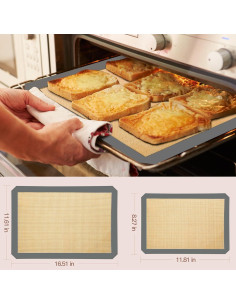 Paquete de 3 Tapetes de Hornear Silicona XSSDPDC Gris 2