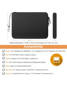 FINPAC Funda Dura Impermeable para Laptop 15-16" Negra 2