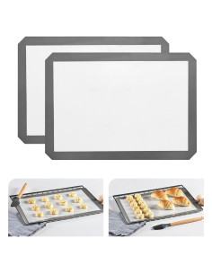 Tapete de Hornear de Silicona KitchenRaku, 2 Piezas Antiadherente