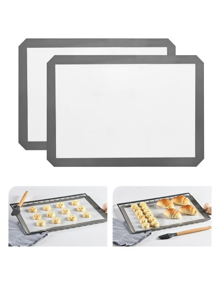 Tapete de Hornear de Silicona KitchenRaku, 2 Piezas Antiadherente