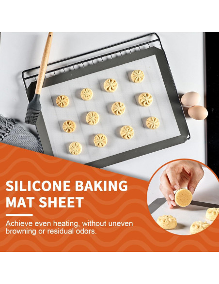 Tapete de Hornear de Silicona KitchenRaku, 2 Piezas Antiadherente