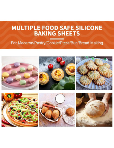 Tapete de Hornear de Silicona KitchenRaku, 2 Piezas Antiadherente