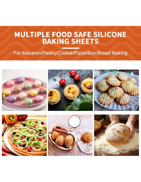 Tapete de Hornear de Silicona KitchenRaku, 2 Piezas Antiadherente