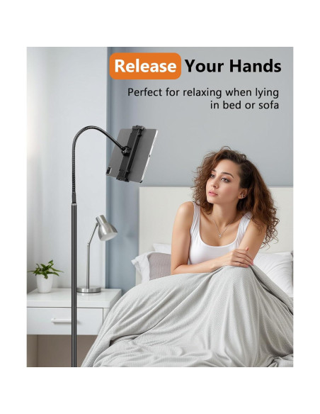 Soporte de Piso Ajustable Evekea para iPad y Tabletas 44.96-167.64 cm Soporte de Piso Ajustable Evekea para iPad y Tabletas 44.96-167.64 cm