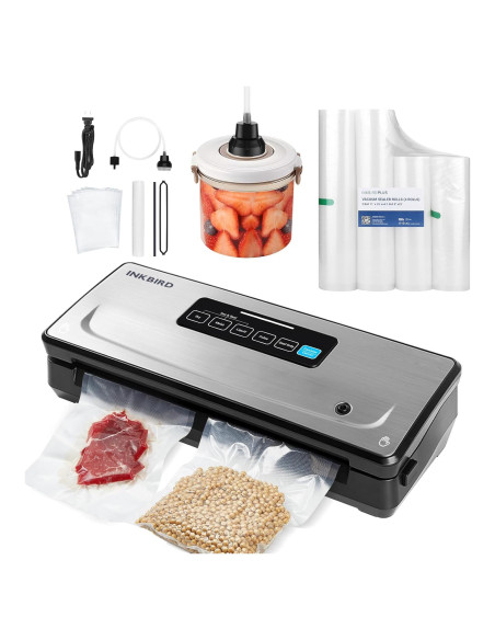 Máquina Selladora al Vacío Inkbird con 5 Rollos y Bolsas