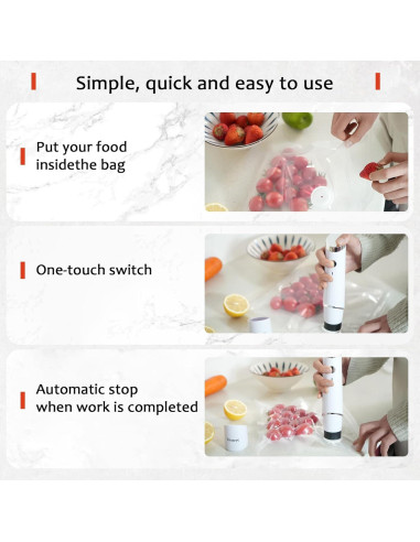 Sellador de Vacío Manual Gisaryc + 30 Bolsas Reutilizables