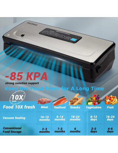 Máquina Selladora al Vacío Inkbird con 5 Rollos y Bolsas