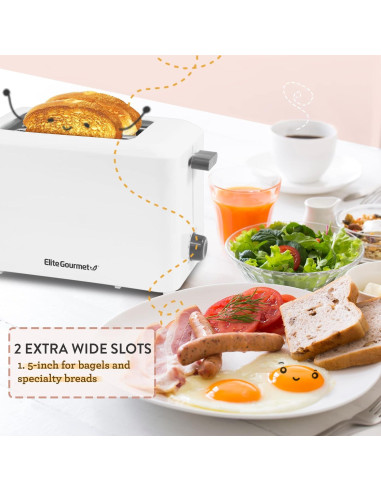 Tostadora Elite Gourmet ECT-1027 2 Rebanadas 7 Niveles Tostado
