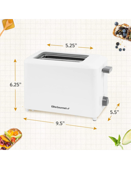 Tostadora Elite Gourmet ECT-1027 2 Rebanadas 7 Niveles Tostado