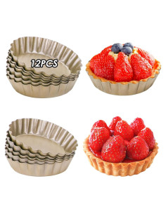 Set 12 Moldes para Tartas 3" Swetwiny Acero al Carbono