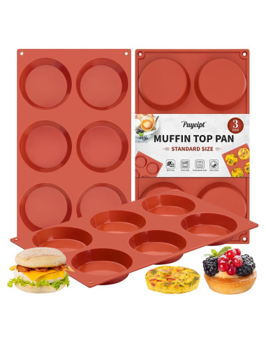 Paquete de 3 Moldes de Silicona Puyeipt para Huevos 7,6 cm