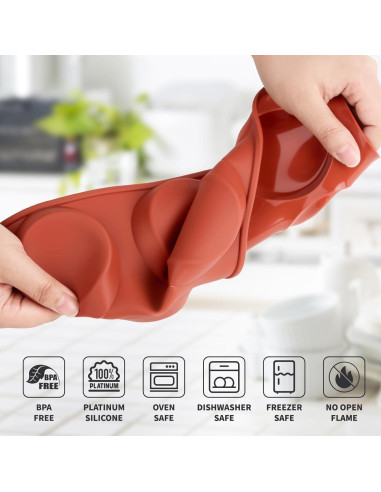 Paquete de 3 Moldes de Silicona Puyeipt para Huevos 7,6 cm