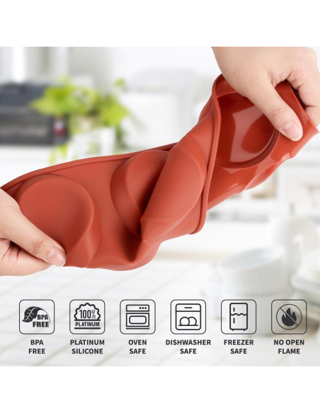 Paquete de 3 Moldes de Silicona Puyeipt para Huevos 7,6 cm