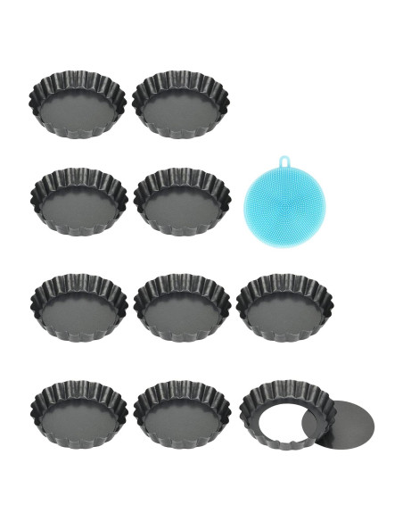 Set de 10 Moldes Redondos Antiadherentes Vnray 10 cm