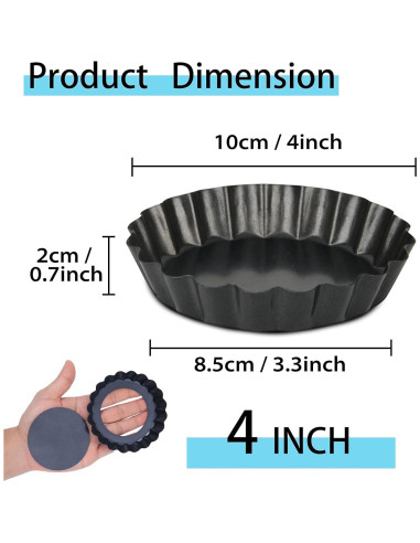 Set de 10 Moldes Redondos Antiadherentes Vnray 10 cm