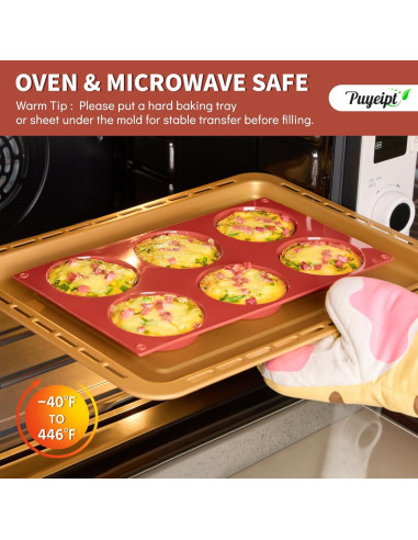 Paquete de 3 Moldes de Silicona Puyeipt para Huevos 7,6 cm