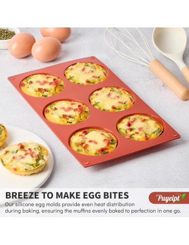 Paquete de 3 Moldes de Silicona Puyeipt para Huevos 7,6 cm