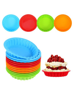 12 Moldes para Tartas Mini Ubamdom 10.4 cm Antiadherentes