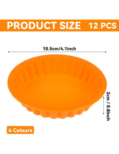 12 Moldes para Tartas Mini Ubamdom 10.4 cm Antiadherentes 2